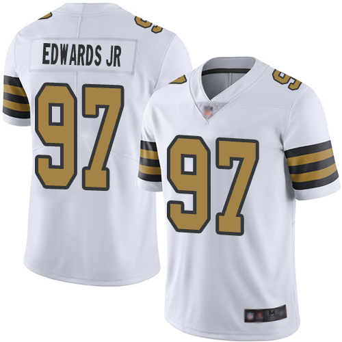 Men New Orleans Saints Limited White Mario Edwards Jr Jersey NFL Football #97 Rush Vapor Untouchable Jersey